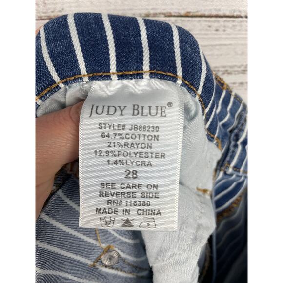 Judy Blue Super Flare High Rise Jean Pinestripe 28 Western Boho Hippie JB88230 - Picture 10 of 10